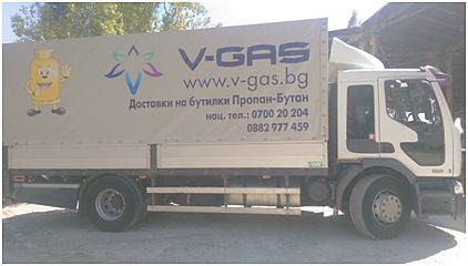 V-gas vehicle for cilinders